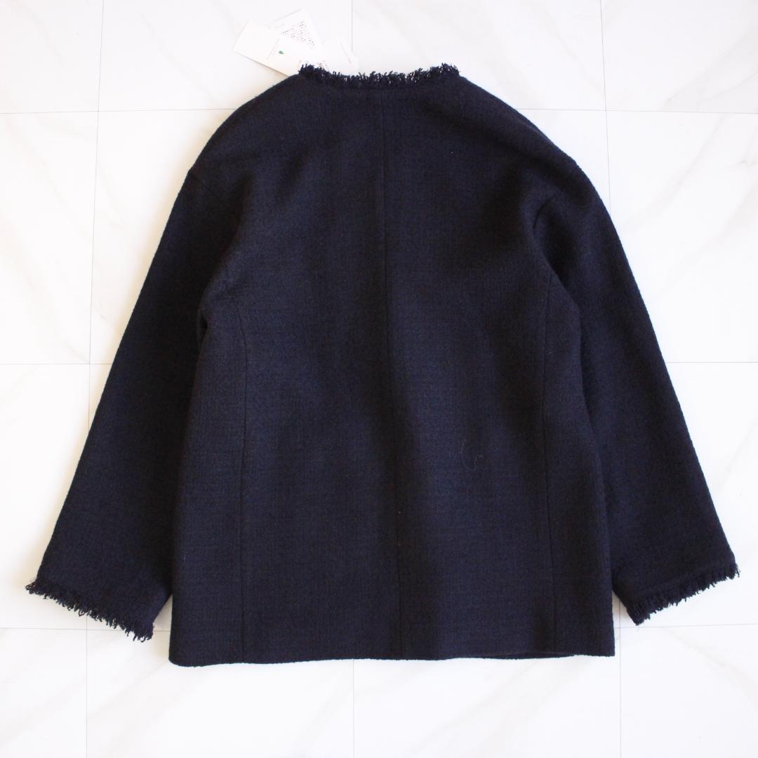 グリーンレーベルリラクシング ツイーディー ポケット ノーカラー ジャケット