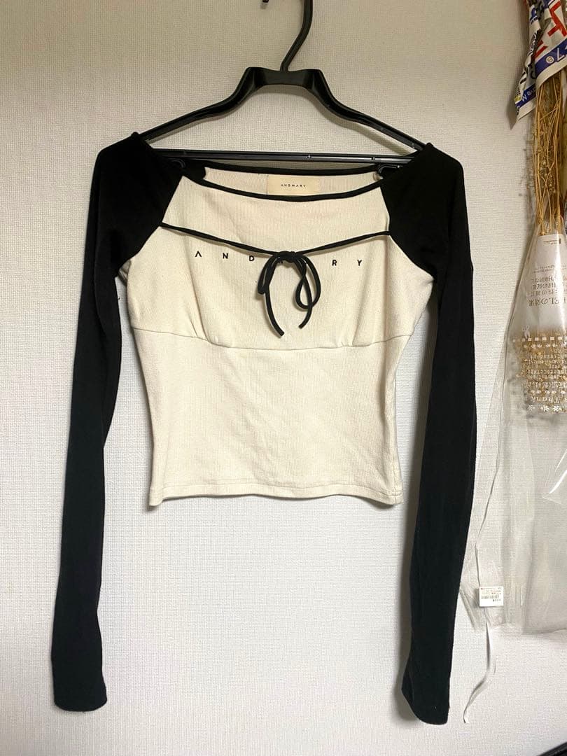 ぽ*様 【正規品】andmary Alma ribbon tops black