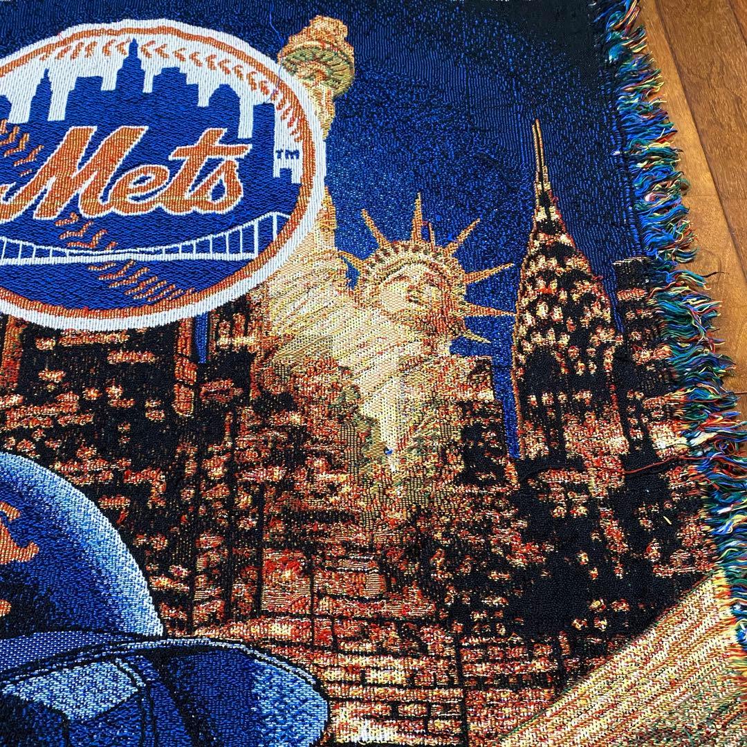 【激レア】MLBメッツMets ビンテージラグマット　USA製　野球アート