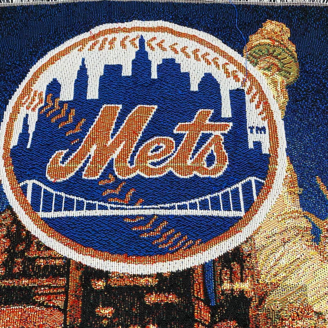 【激レア】MLBメッツMets ビンテージラグマット　USA製　野球アート