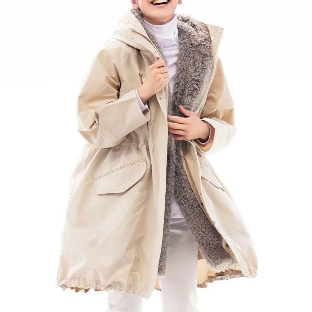 新品✨ダーマコレクション✨2wayフーデットコート　ボアライナー付き　Lサイズ