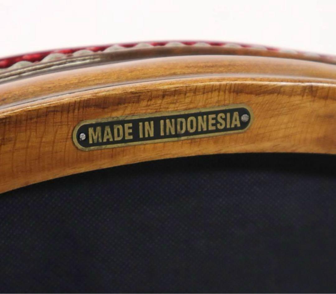 ロココ調 ベンチソファ ベビー用 ドール用 マホガニー材 ベルベット調レッド