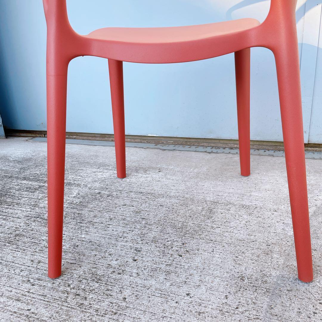 【訳あり未使用品】CHERRY エルパソ ダイニングチェア レッド 2脚セット②