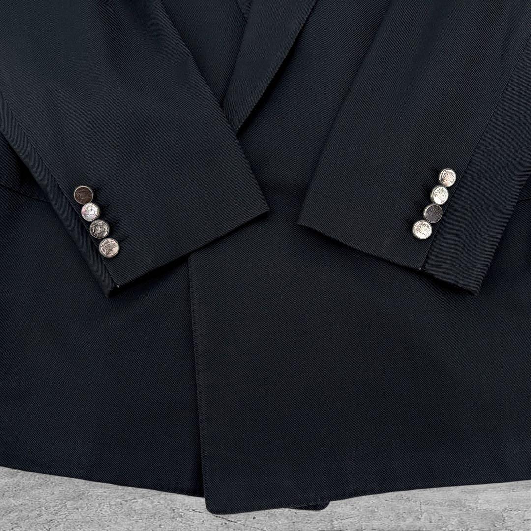 【高級】バーバリー　スーツ　セットアップ　カシミヤ　螺鈿ボタン　ダブル