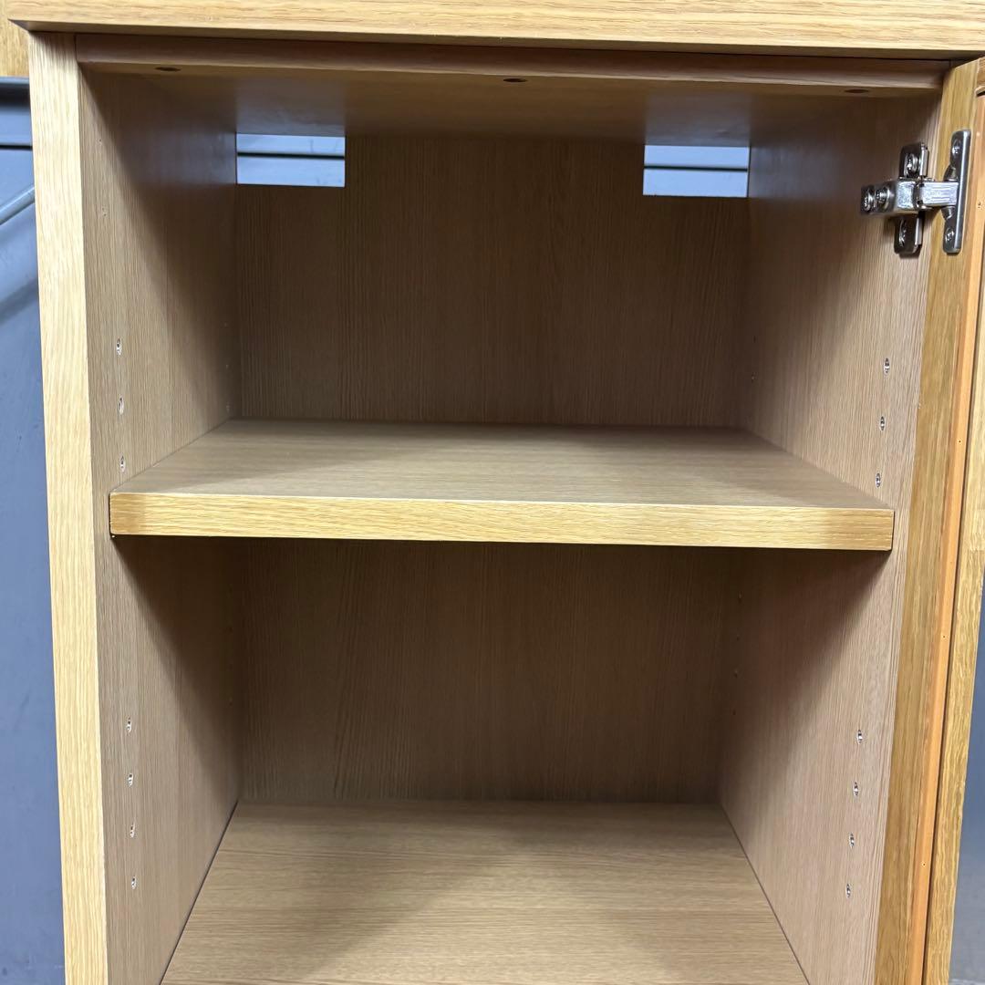 無印良品 木製キャビネット ガラス扉　スリムオーク材突板