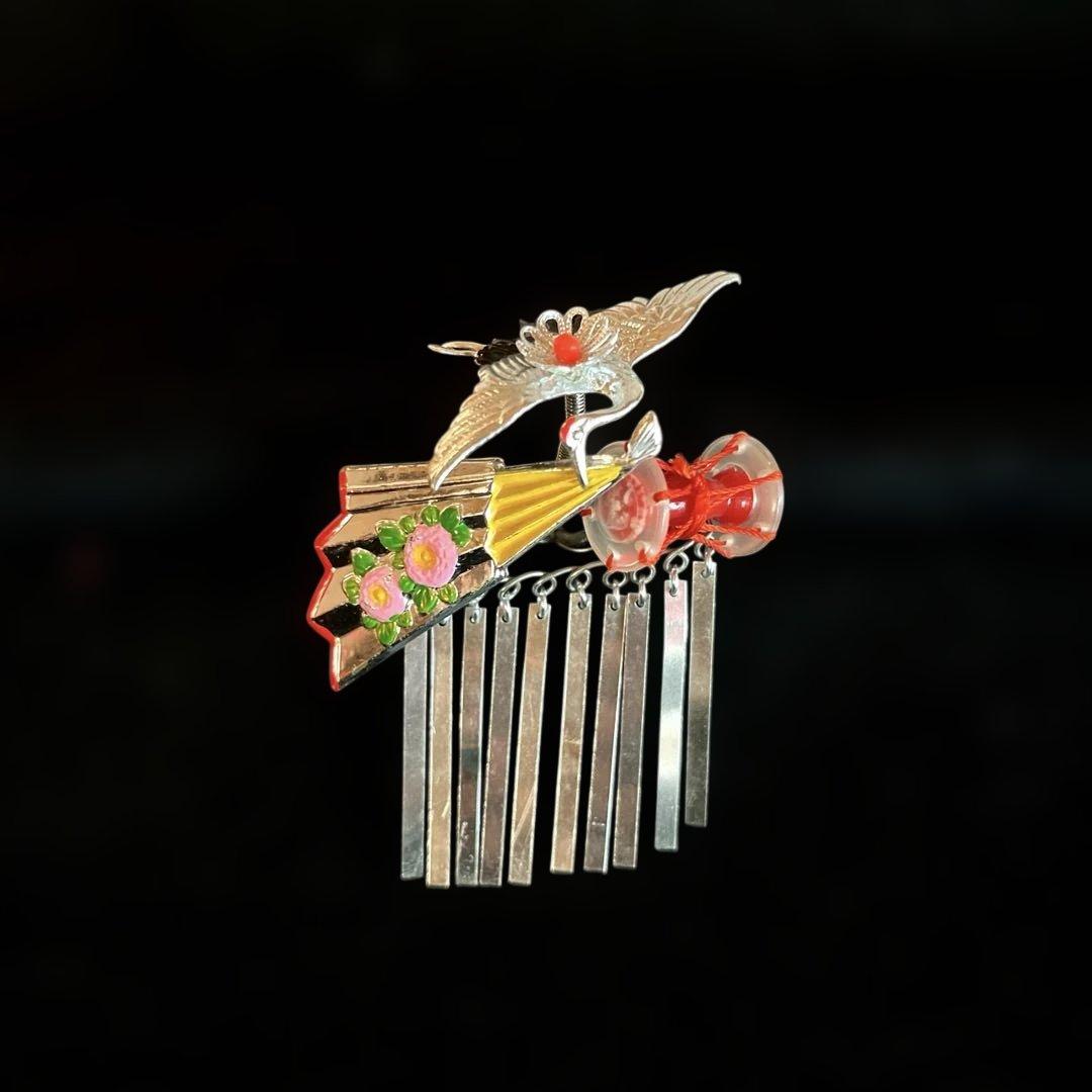 勝山髪飾り 七五三 7歳 (赤) 紅葉