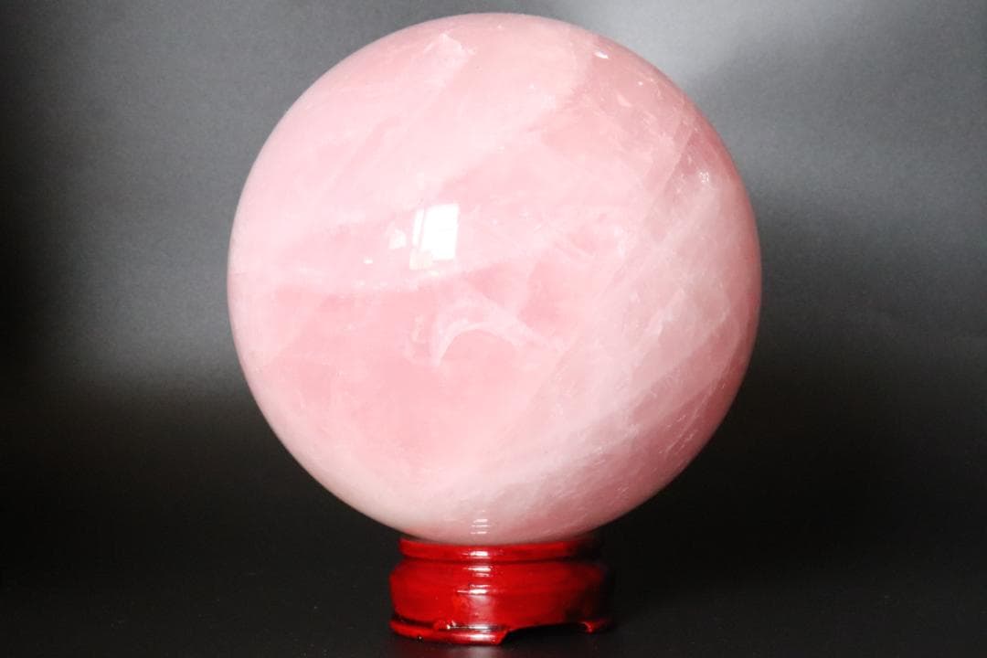 【本物保証】ローズクォーツ 水晶 丸玉 スフィア 3Kg 天然石 台座付