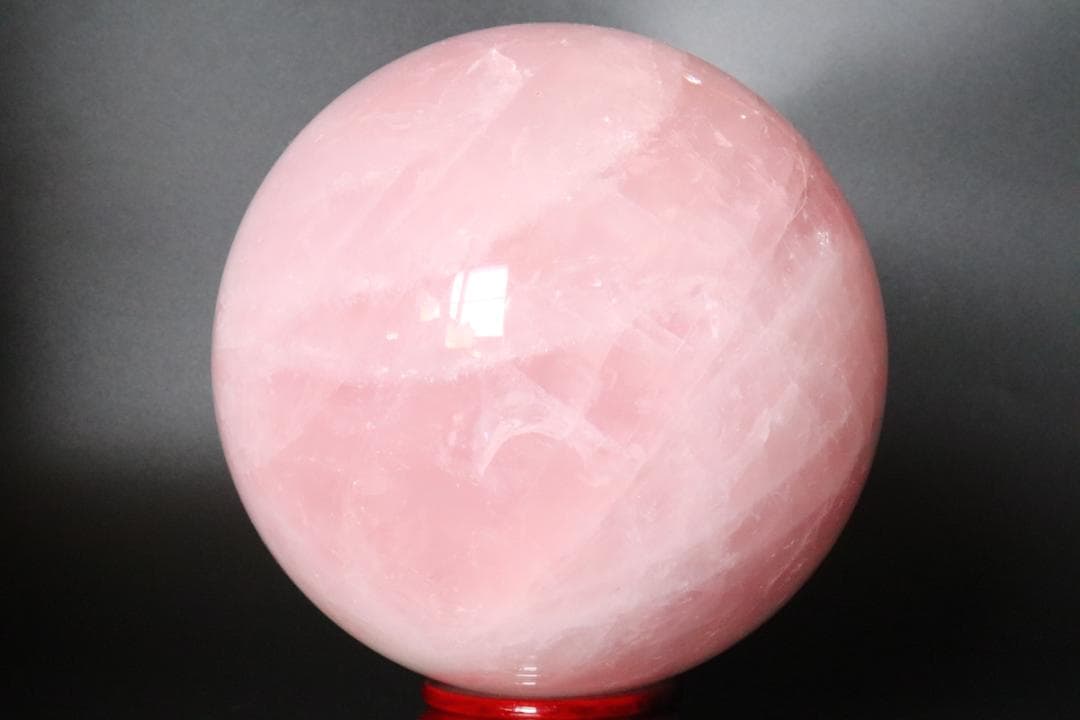 【本物保証】ローズクォーツ 水晶 丸玉 スフィア 3Kg 天然石 台座付
