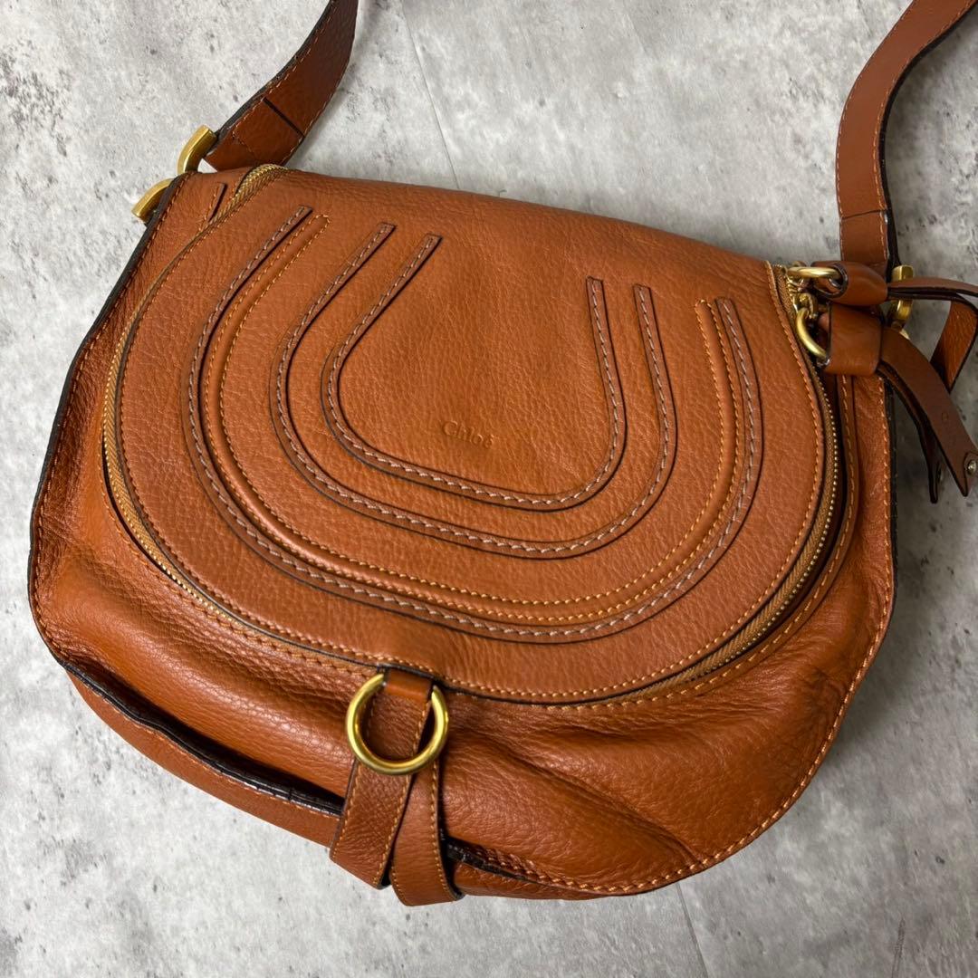 美品✨クロエ マーシー シボ革 レザー ミニショルダーバッグ 斜め掛け