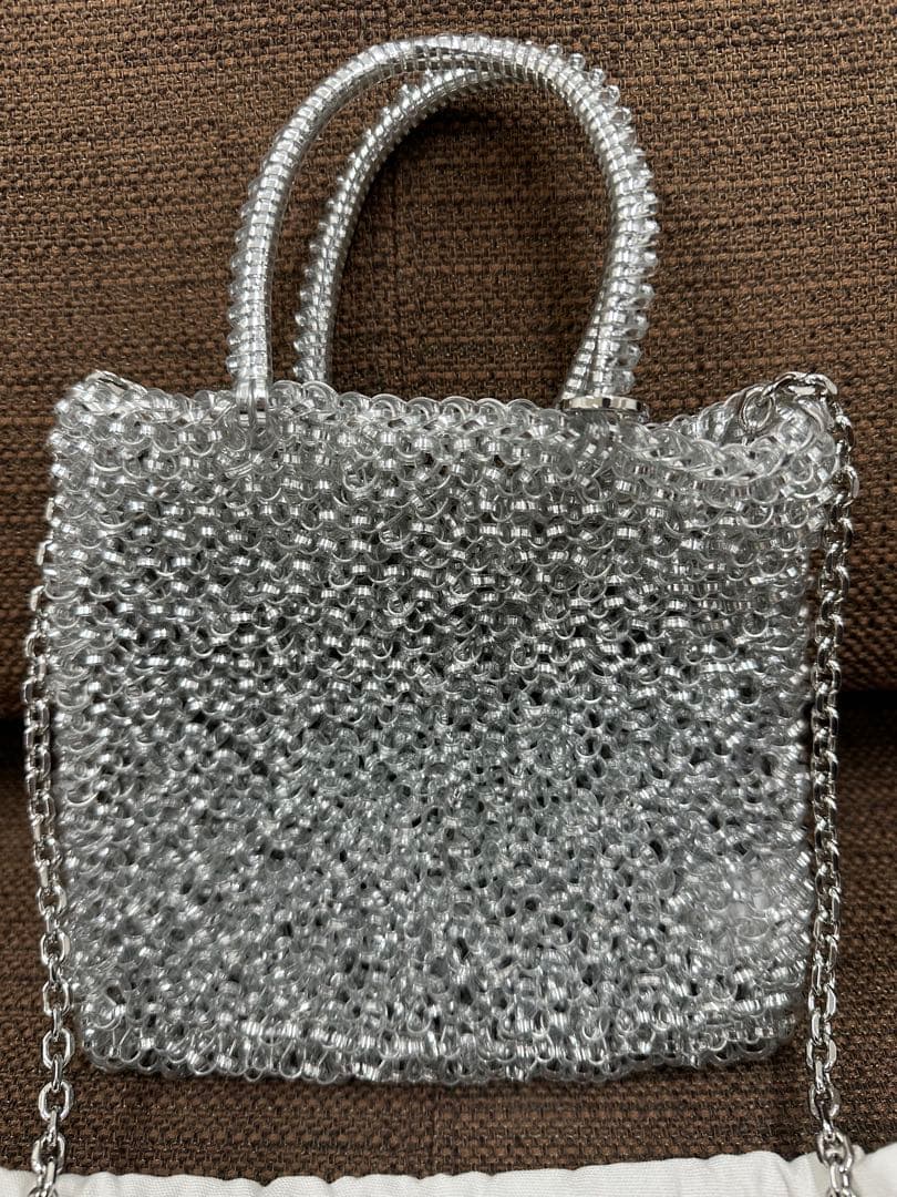 ⑤【極美品】ANTEPRIMA ミニアトゥーラ シルバー ショルダーバック