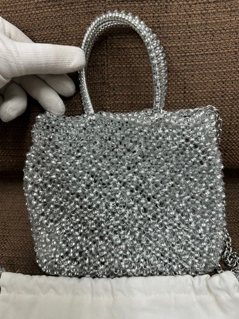 ⑤【極美品】ANTEPRIMA ミニアトゥーラ シルバー ショルダーバック