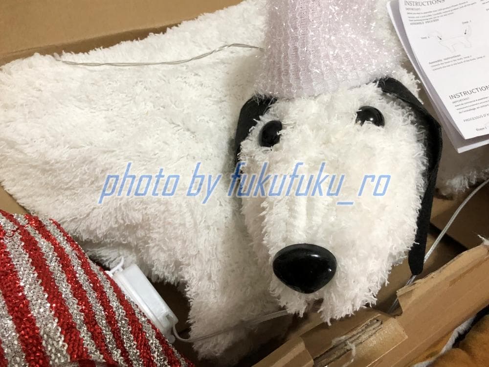 新品　白いダックス犬　クリスマス　ライト　イルミネーション　屋外　LED　照明