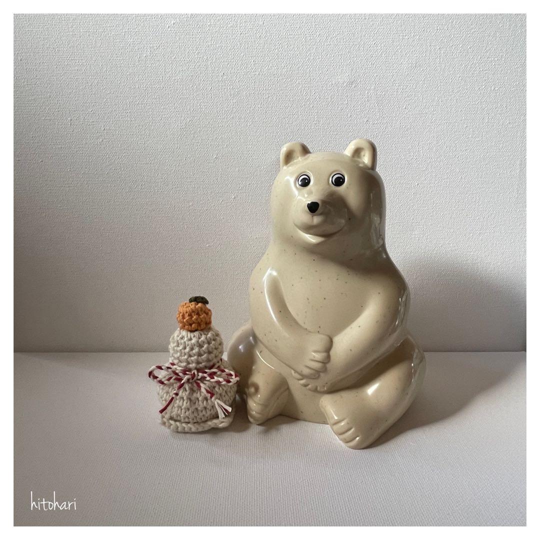 しろくま貯金箱 お正月 鏡もち サイズ比較