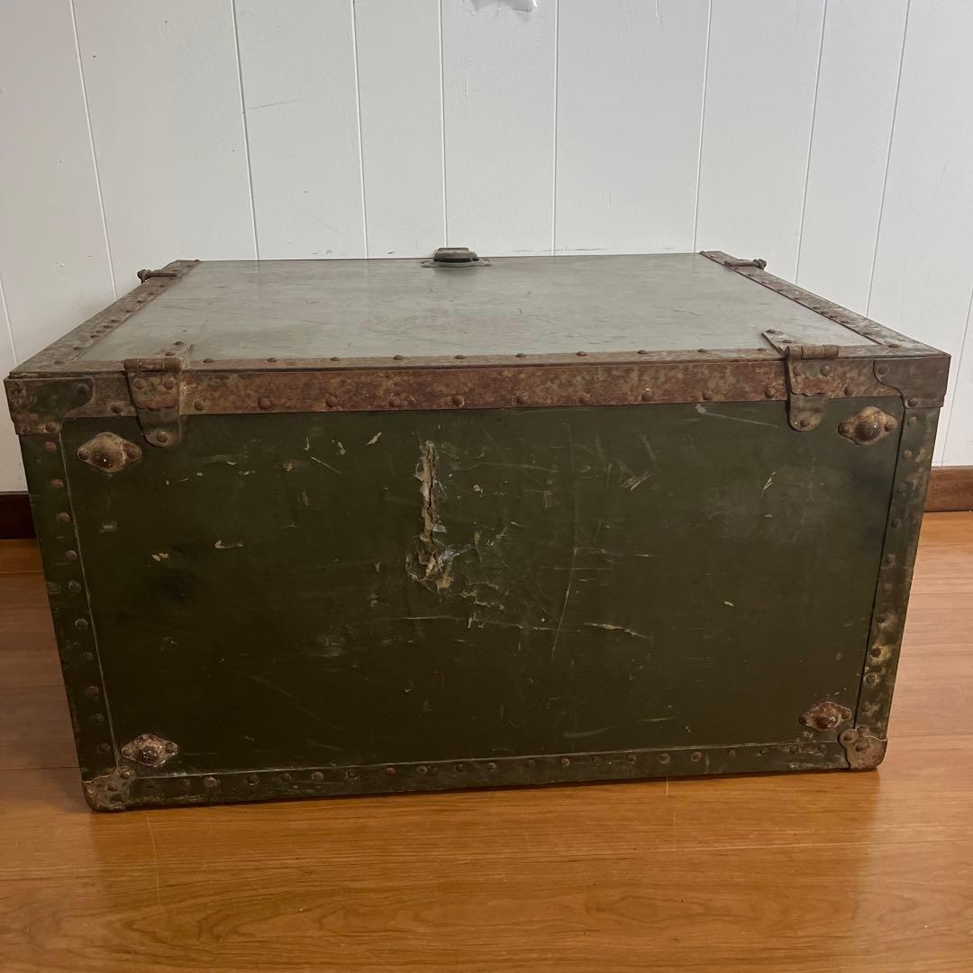 米軍　実物　US 木製　トランク　特大　送料無料