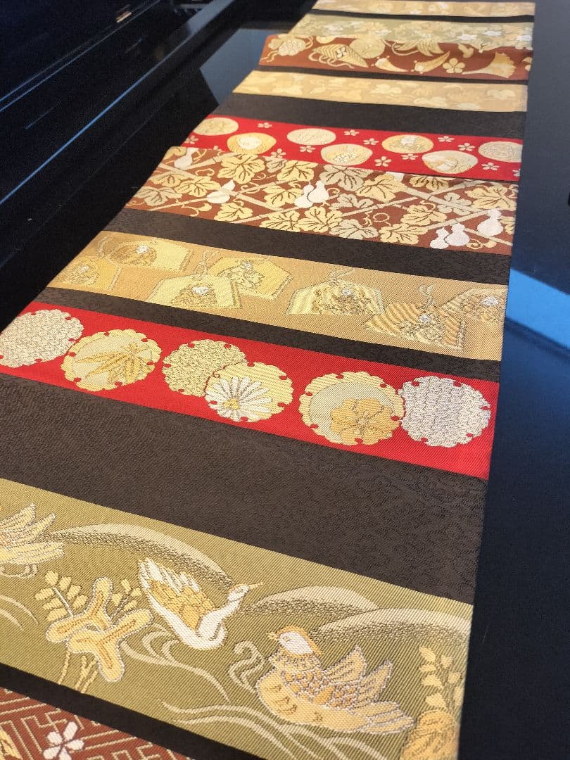 A906高級‼️ひな祭り‼️七福神‼️袋帯テーブルランナー