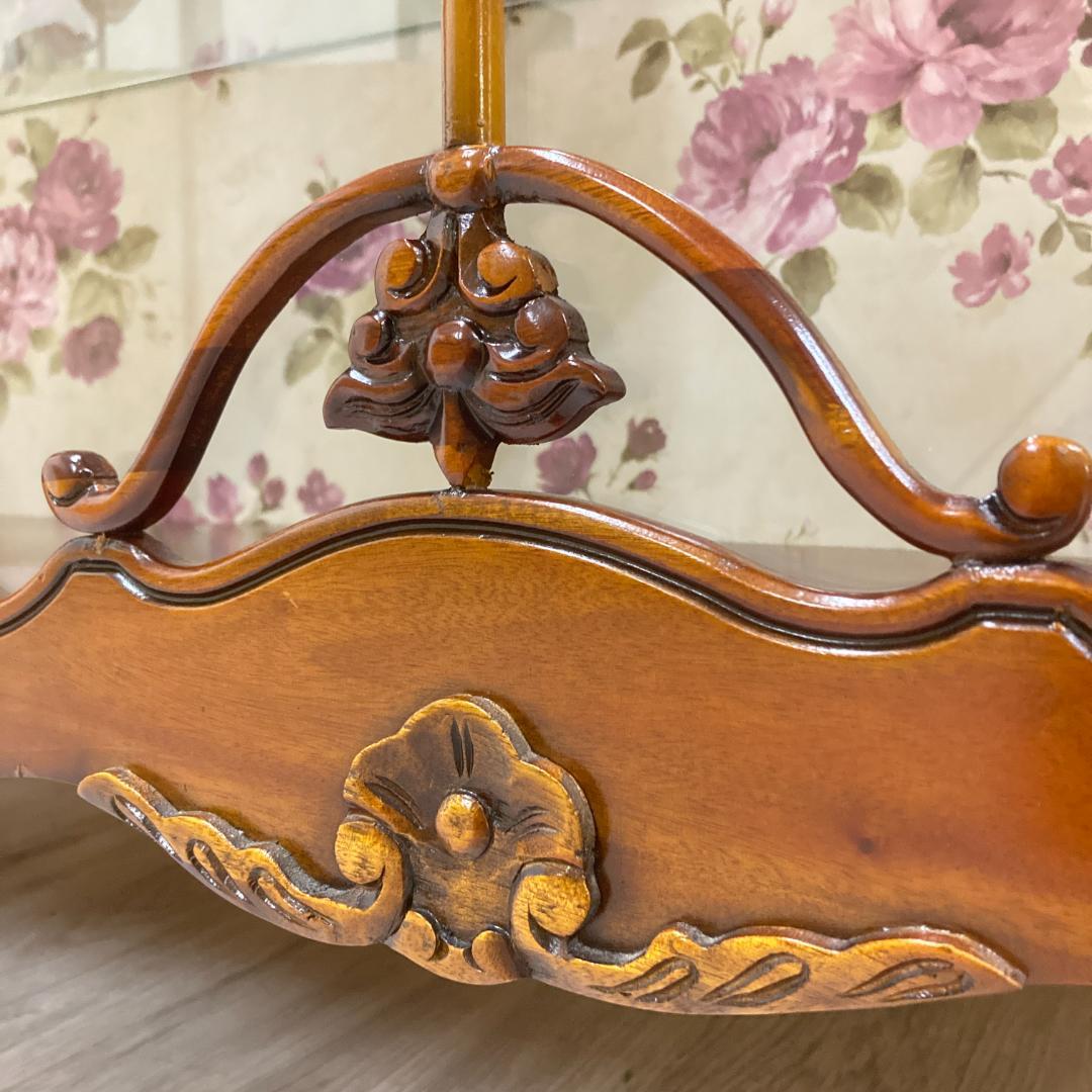 アンティーク調　キャビネット　飾り棚　サイドボード　クラシカル　マホガニー