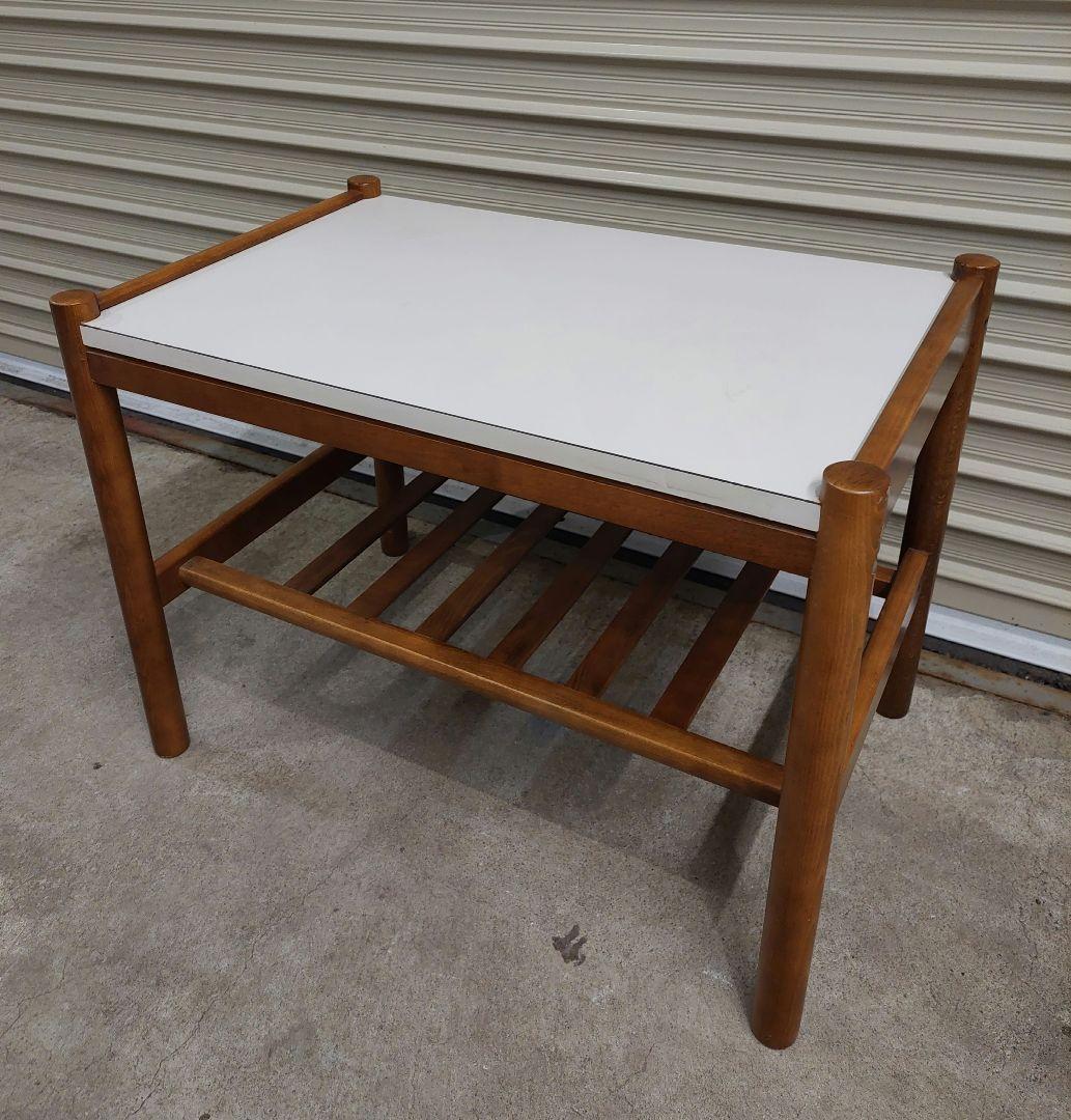 オールドカリモク 白天板 カフェテーブル ローテーブル サイドテーブル 古家具