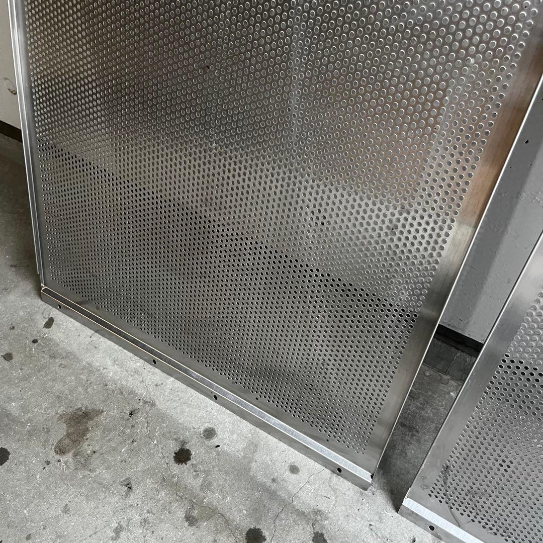 美品★無印 ステンレスユニットシェルフ用 ステンレスパンチングバックパネル ２枚
