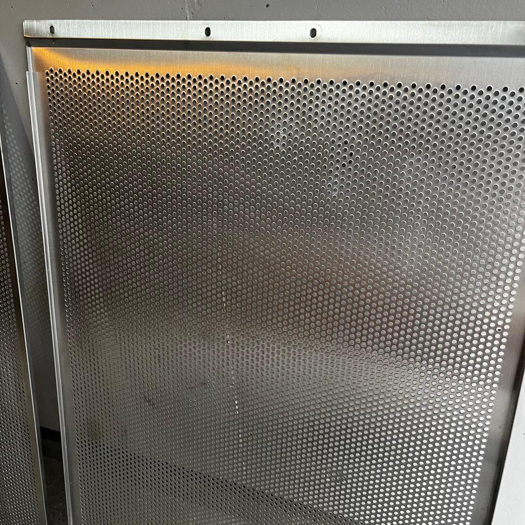 美品★無印 ステンレスユニットシェルフ用 ステンレスパンチングバックパネル ２枚