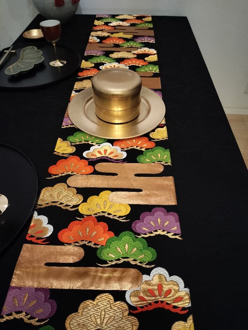 A919高級‼️縁起の良い松‼️節分‼️テーブルランナー2m12cm