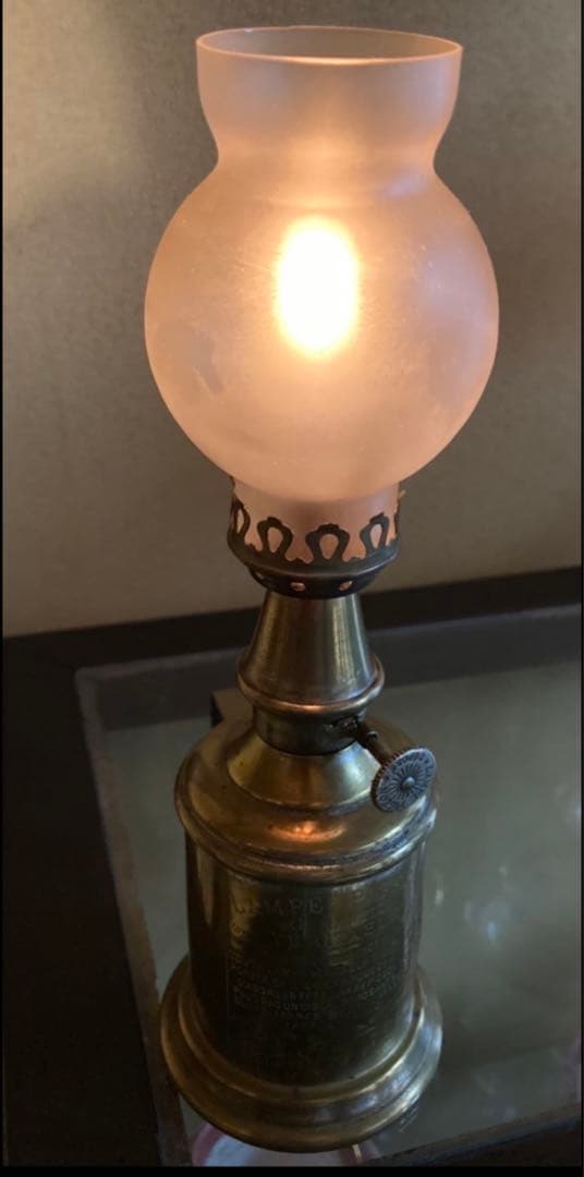 アンティーク　ランタン　オイル　ランプ　芯2本
