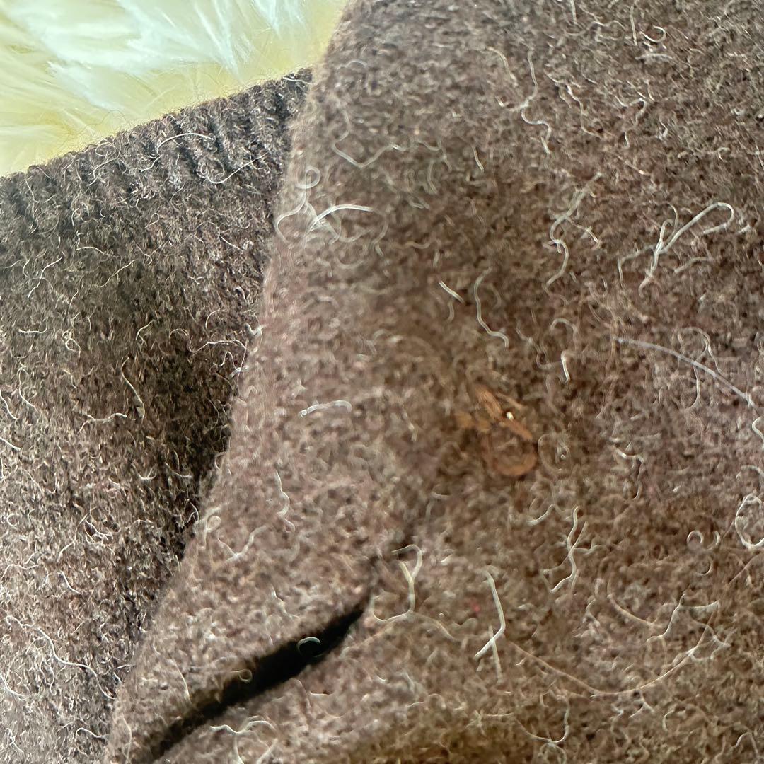 【美品】45R 45rpm アルパカ ウール縮絨ステンカラーロングコート