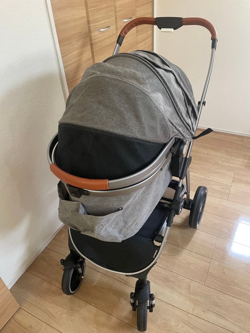 値下げしました‼️折りたたみ式ペットカート グレー送料込みで安心