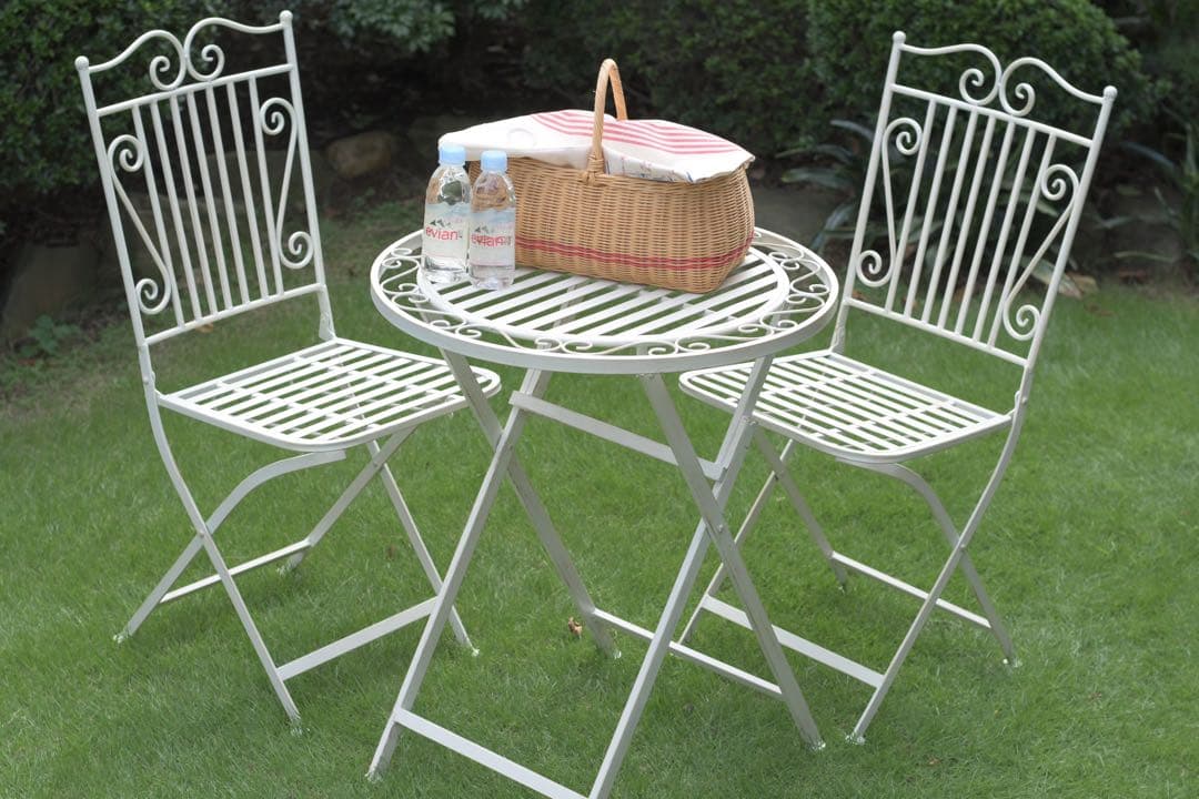 送料無料　グランシュマン　ガーデンチェアー 2脚セット　アイアン　折り畳み　新品