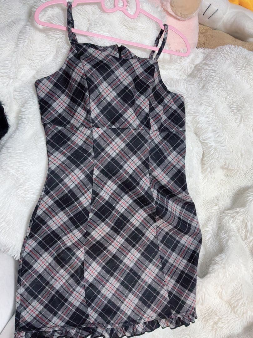 ミシェルマカロン ♡シャギーボレロsetチェックワンピ♡