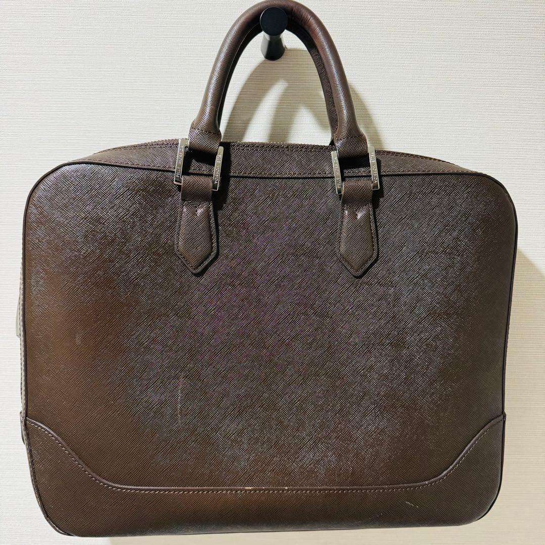 ブラウンレザー ビジネスバッグ　ペッレモルビダ　アニアリ