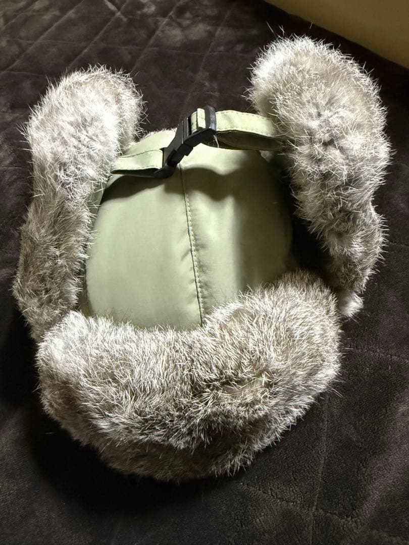 本物 ラビットファー フライトキャップ ビンテージ カーキ COMHATS 米軍