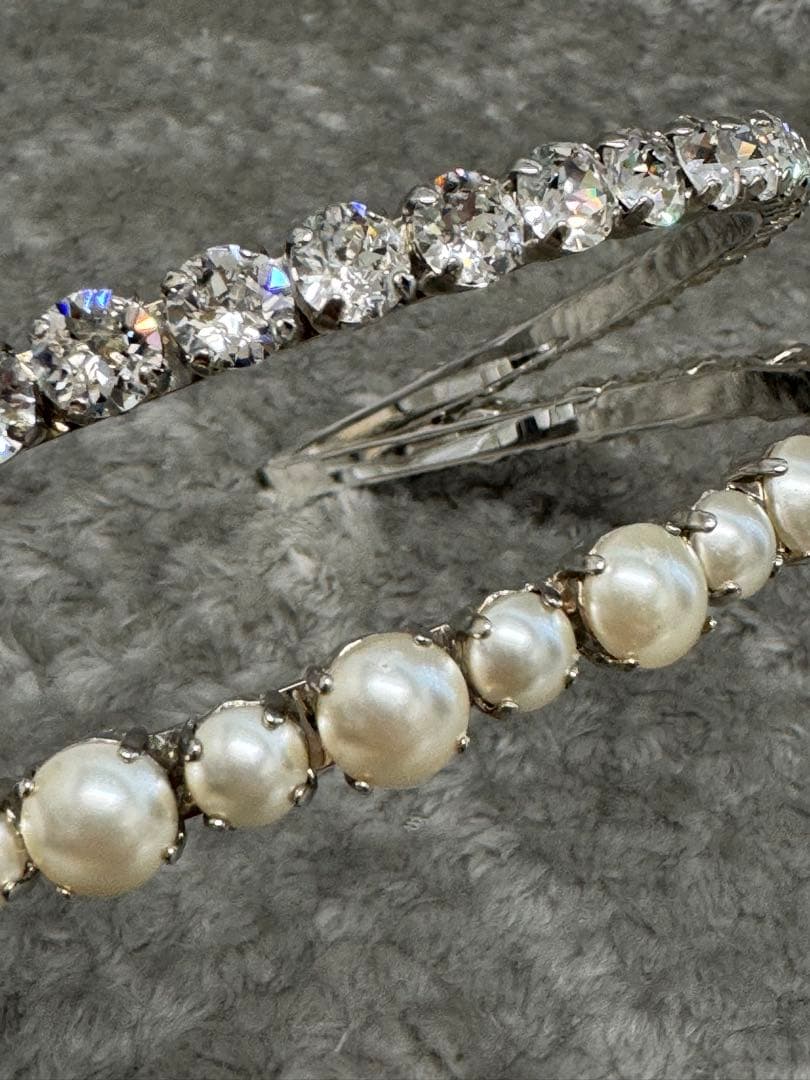 MIU MIU ミュウミュウ クリスタル&パール　カチューシャ