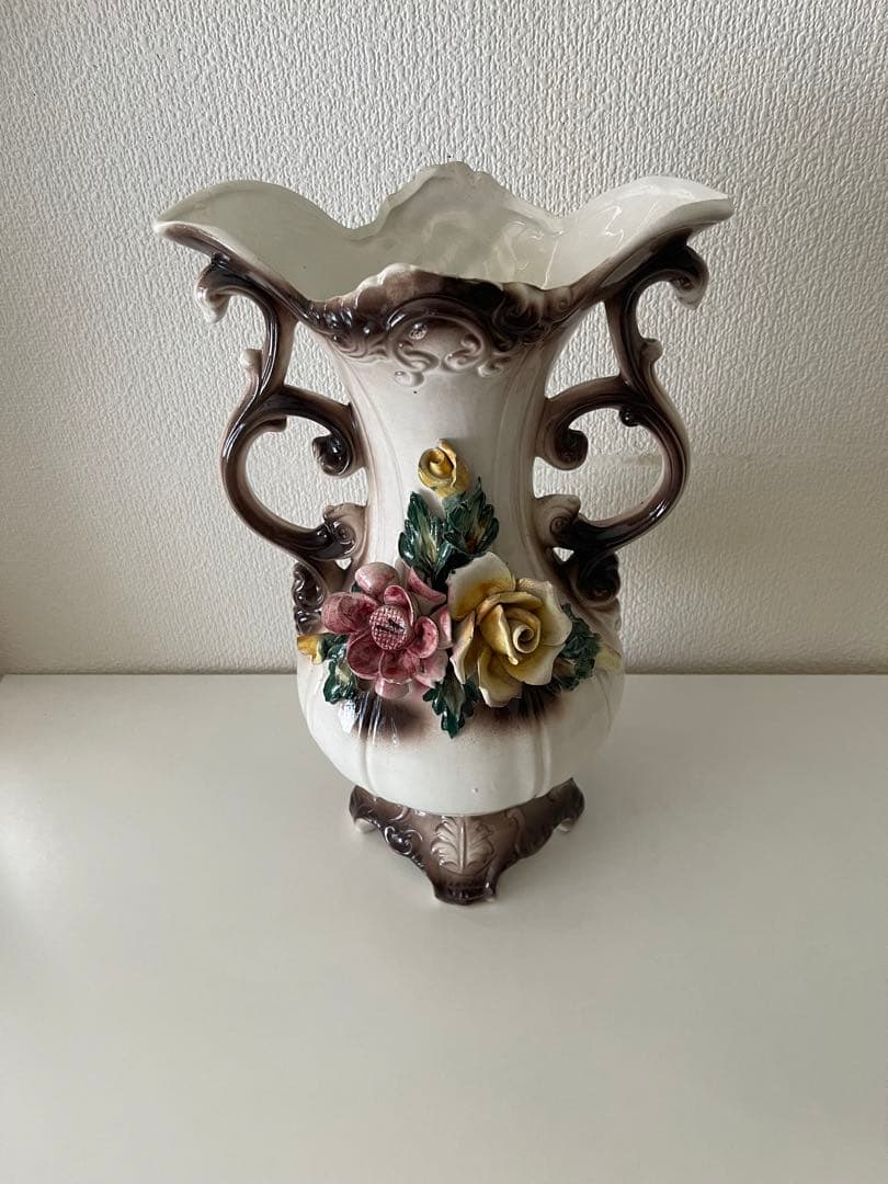 イタリア製　アンティーク陶器花瓶