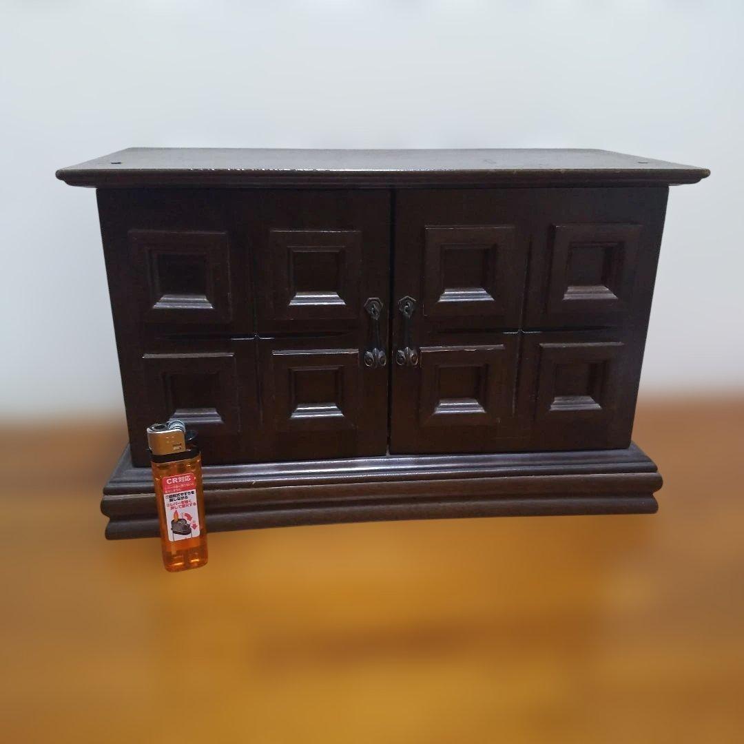 和風木製ミニチェスト小物収納 3 引き出し扉