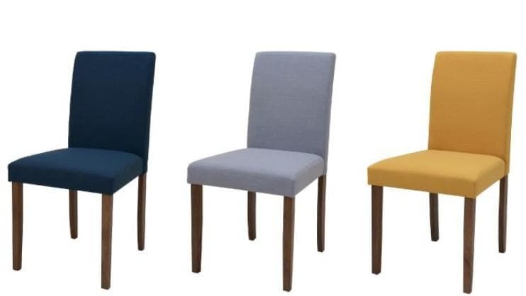 TR DC FAB　2脚　ダイニングチェア　ネイビー＊ナチュラル　ファブリック