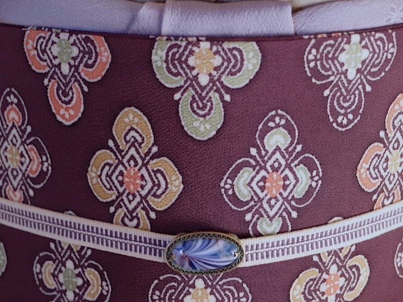 染め名古屋帯（花菱文）全通総柄　正絹美品