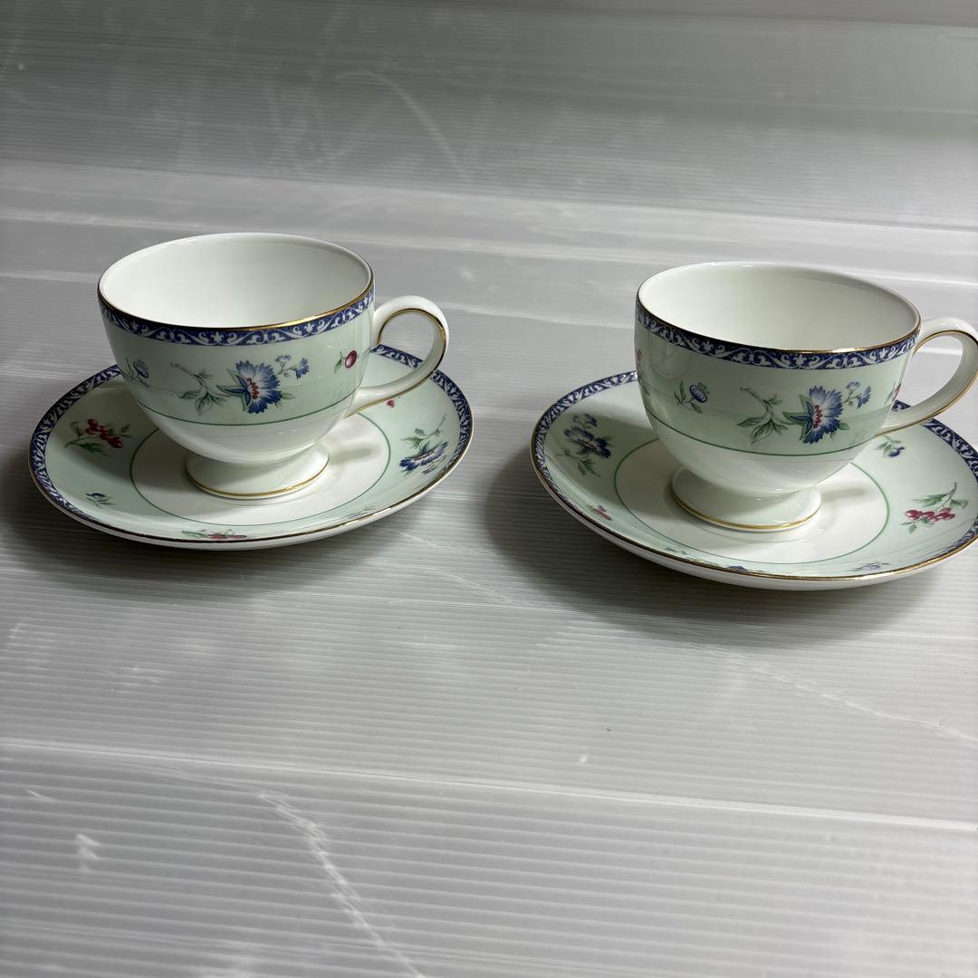  MEADOW FIELD コーヒーカップ2客　四角皿