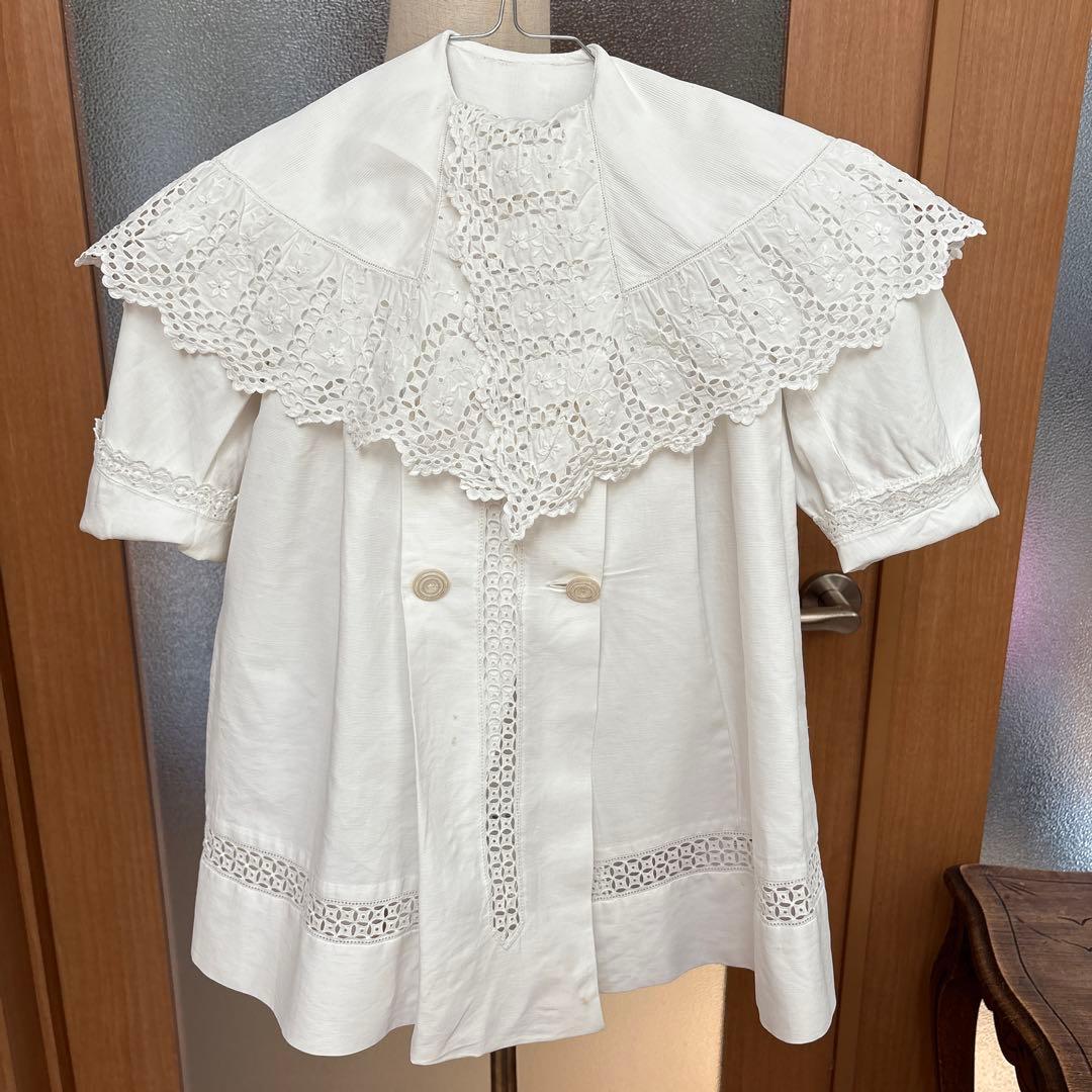 フランス　アンティーク　ベビードレス　ベビーケープ　ベビーコート　ドールドレス