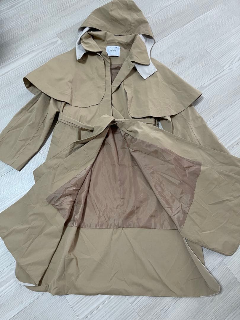 美品リグリームregleamフーディーケープコートHOODY CAPE COAT