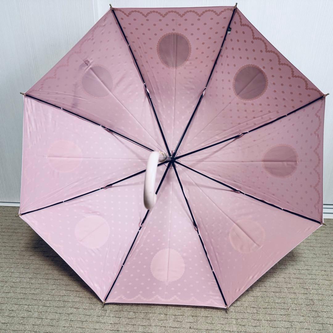 【未使用】LADUREE　ラデュレ　長傘　雨傘 ドット フレンチブルドッグ