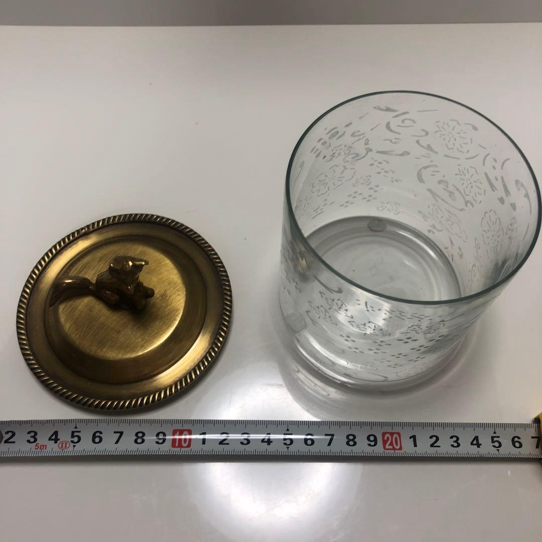 F☆ キツネ　の　ガラス　小物入れ　キャニスター