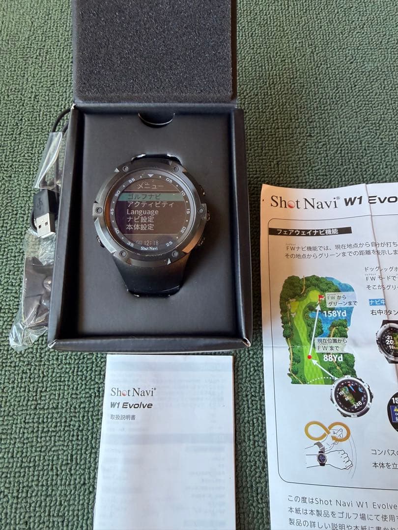 Shot Navi W1 Evolve ブラック ゴルフGPSウォッチ