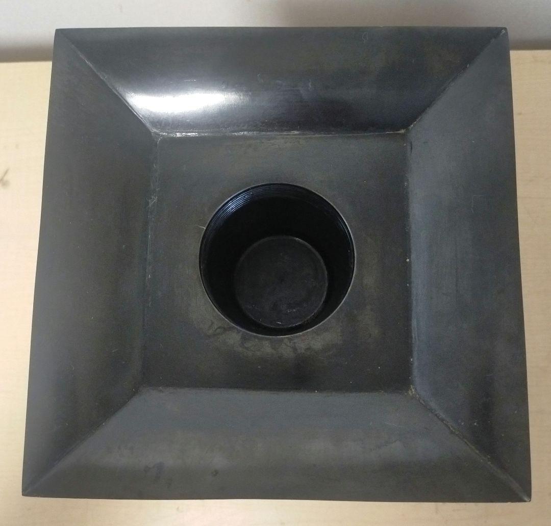 唐金製 池坊 花瓶 花入 四海波 銅製 生け花 華道具