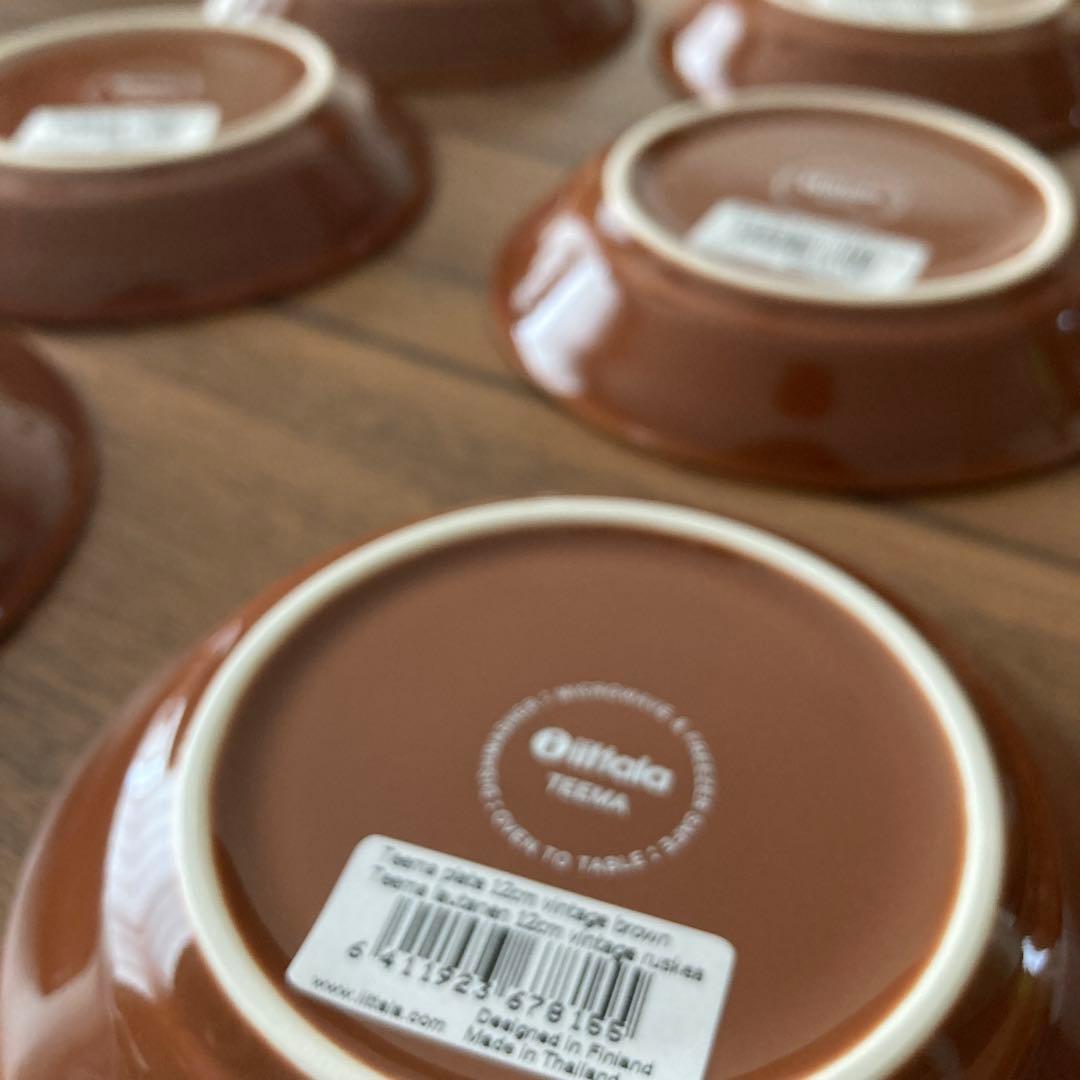 イッタラ ティーマスクエアプレート12㎝ヴィンテージブラウン　6枚