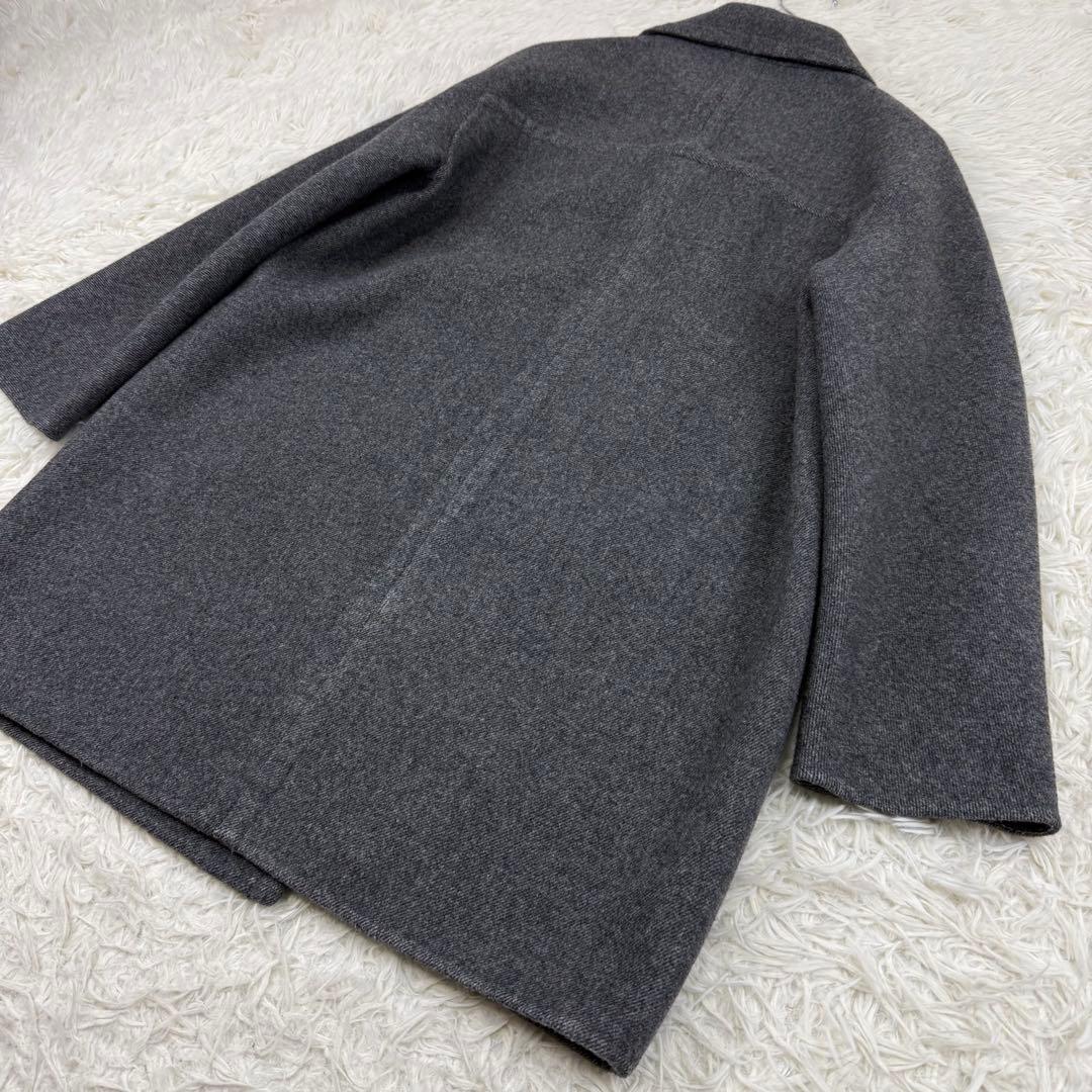 美品 伊製 AGNONA アニオナ ウールコート コクーン 絹 アンゴラ 一枚袖