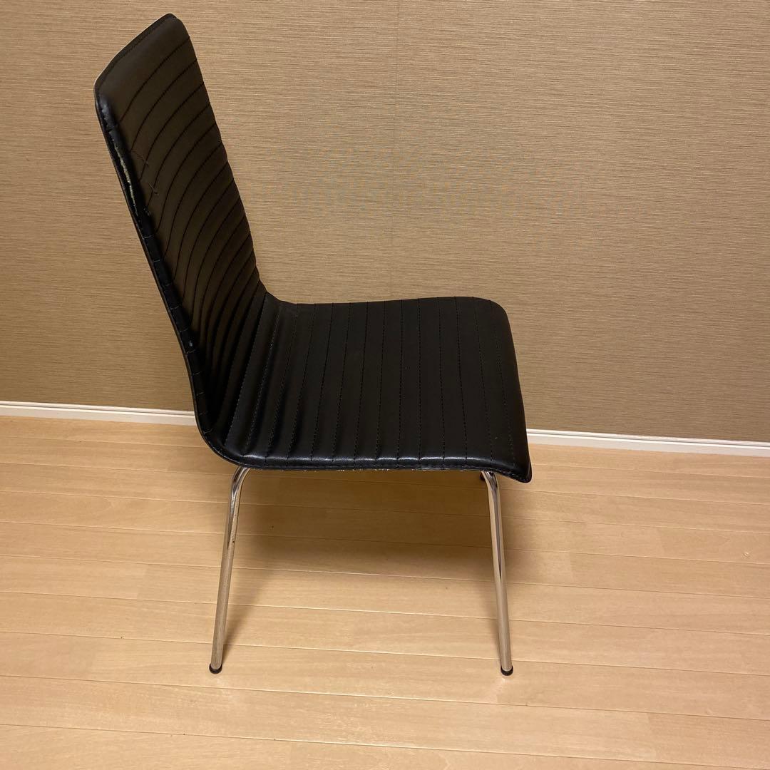 ブラック ストライプデザイン ダイニングチェア
