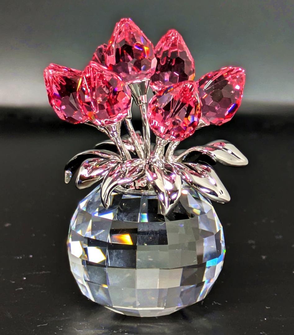 スワロフスキー クリスタル チューリップ ローズ 626874●置物 オブジェ