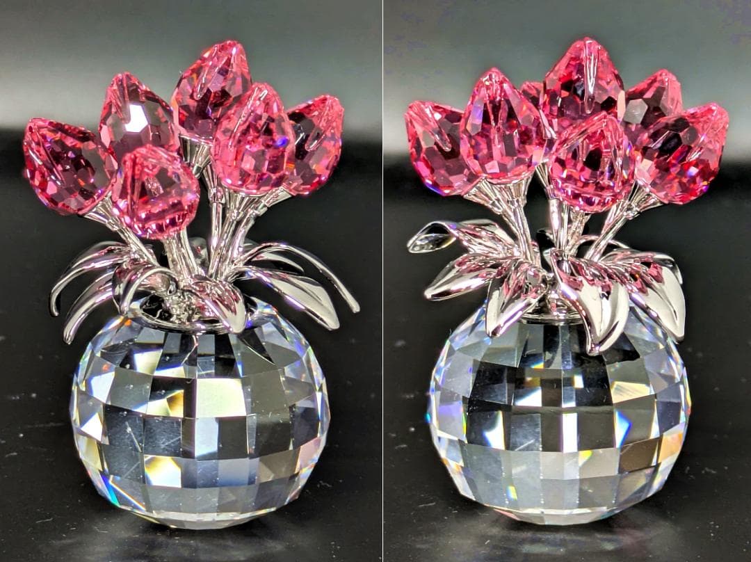 スワロフスキー クリスタル チューリップ ローズ 626874●置物 オブジェ