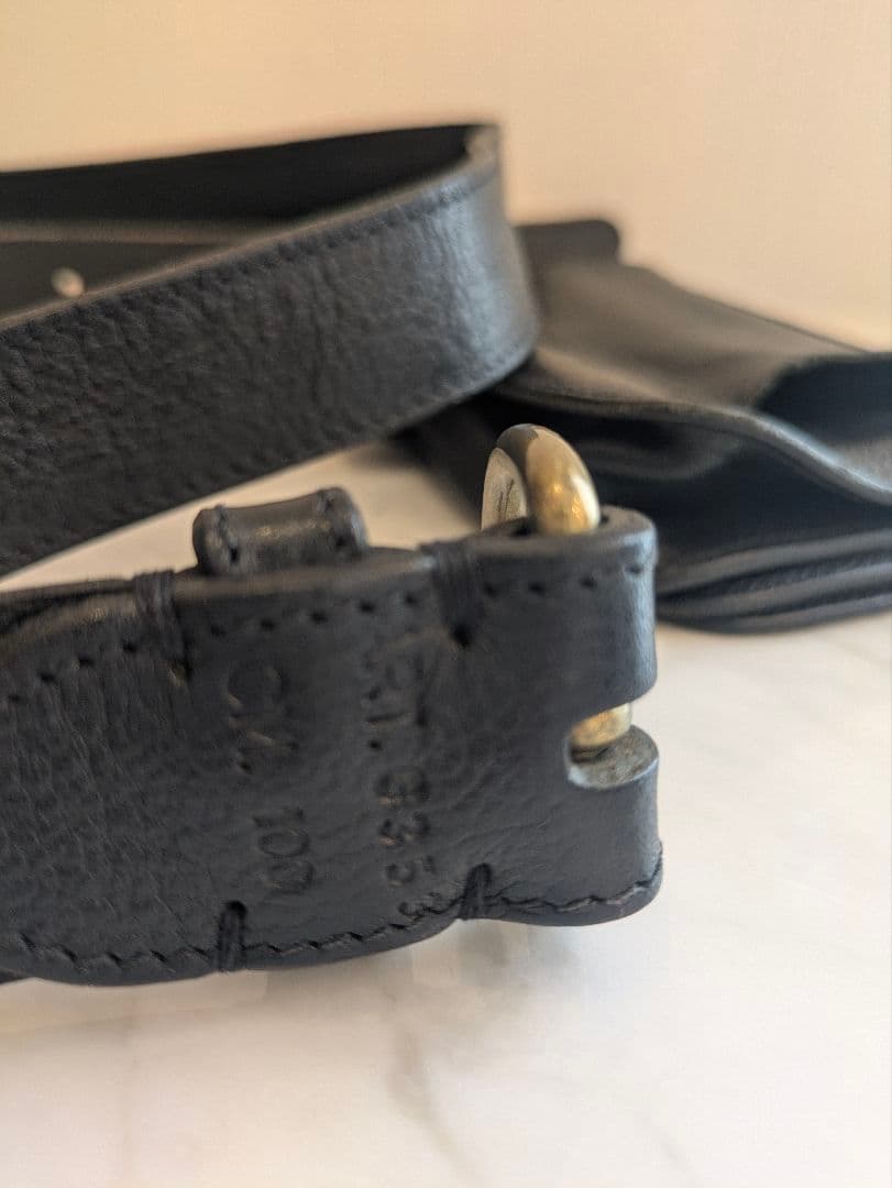 菅*成様 本革 ブラック ウエストポーチ