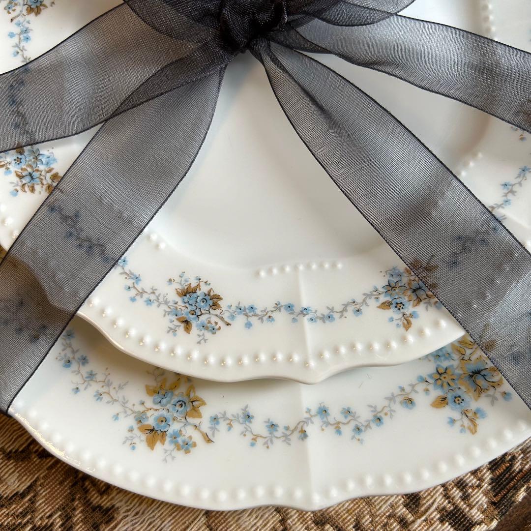 Chapus淡いブルーの小花がそっと息づくひととき─フランス製プレート